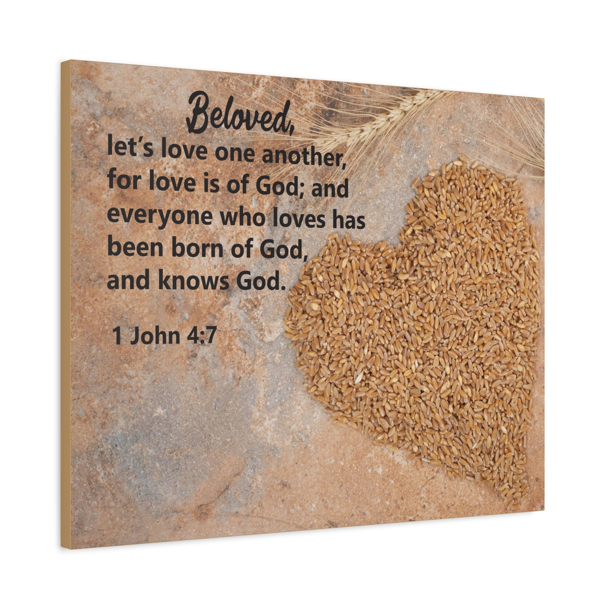 Scripture Canvas Let's Love One Another 1 John 4:7 Christian Wall Art Bible Verse Print Ready to Hang