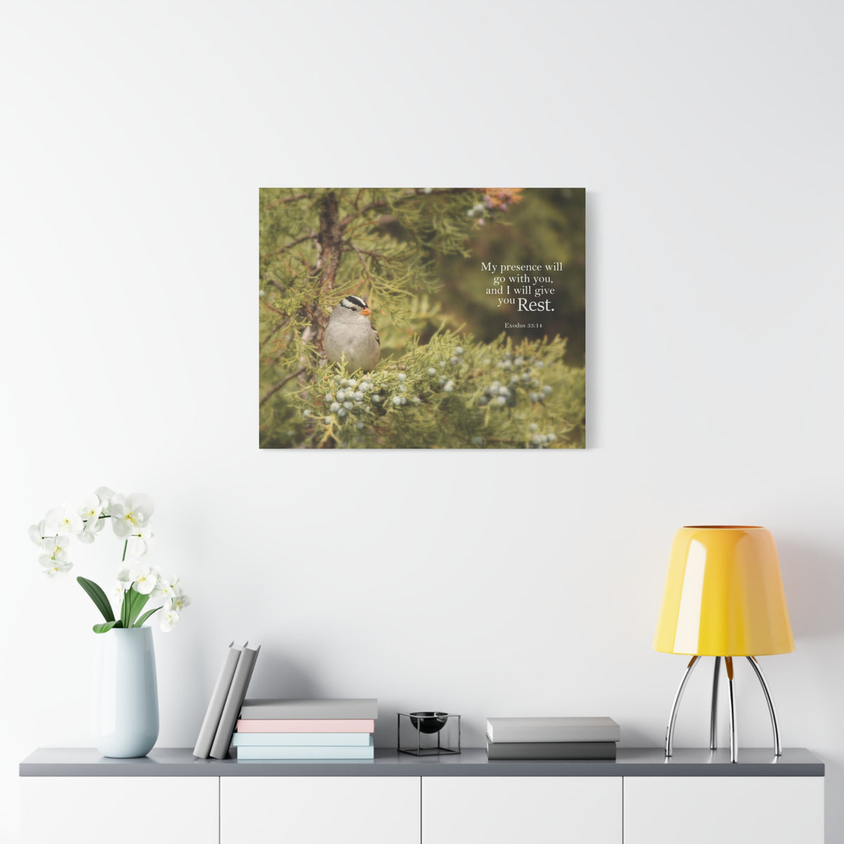 Scripture Canvas My Presence Exodus 53:14 Christian Wall Art Bible Verse Print Ready to Hang