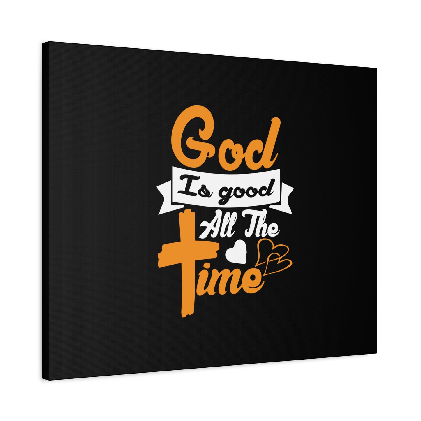 Scripture Canvas God Is Good All The Time Psalm 100:5 Orange Christian Wall Art Bible Verse Print Ready to Hang