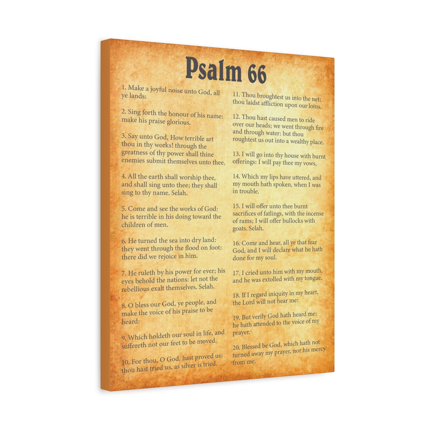Scripture Walls Psalm 66 Gold Bible Chapter Canvas Christian Wall Art Ready to Hang