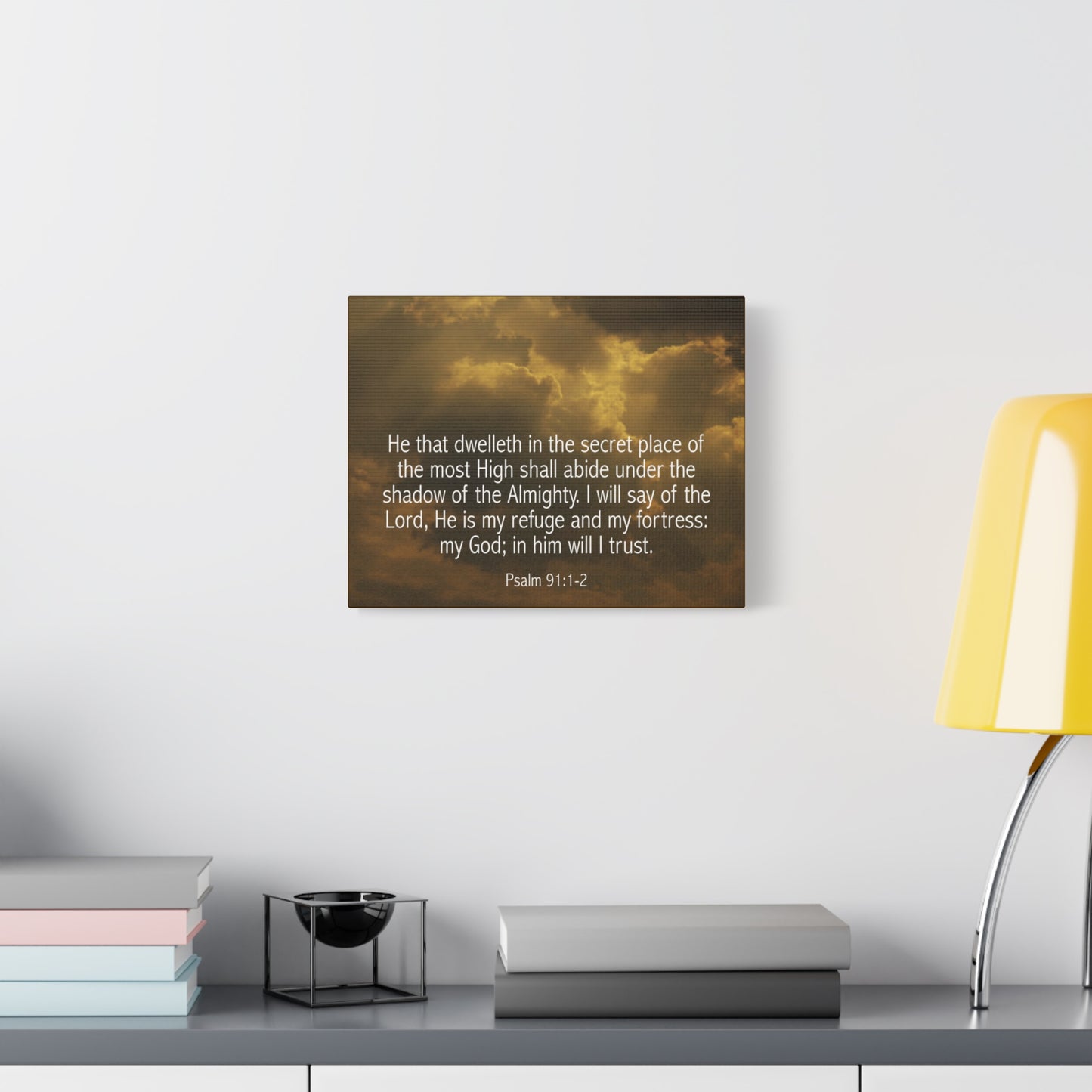 Bible Verse Canvas Secret Place Psalm 91:1-2 Christian Home Décor Wall Art Scripture Ready to Hang Faith Print