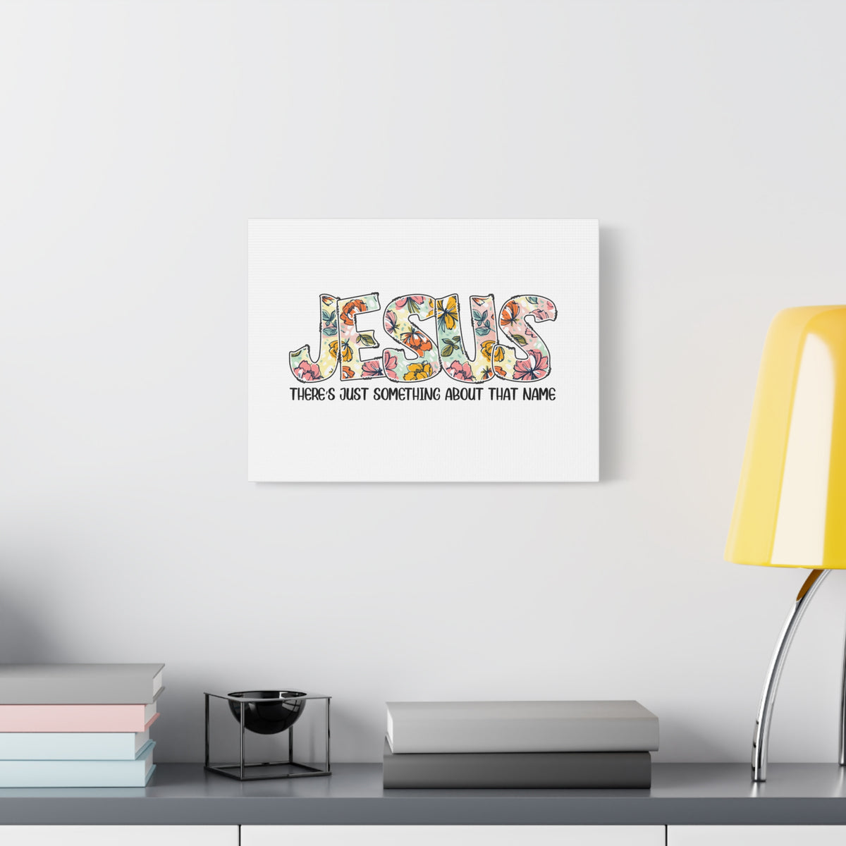 Scripture Canvas Jesus There's Just Something Hebrews 12:2 Flowers Christian Wall Art Bible Verse Print Ready to Hang