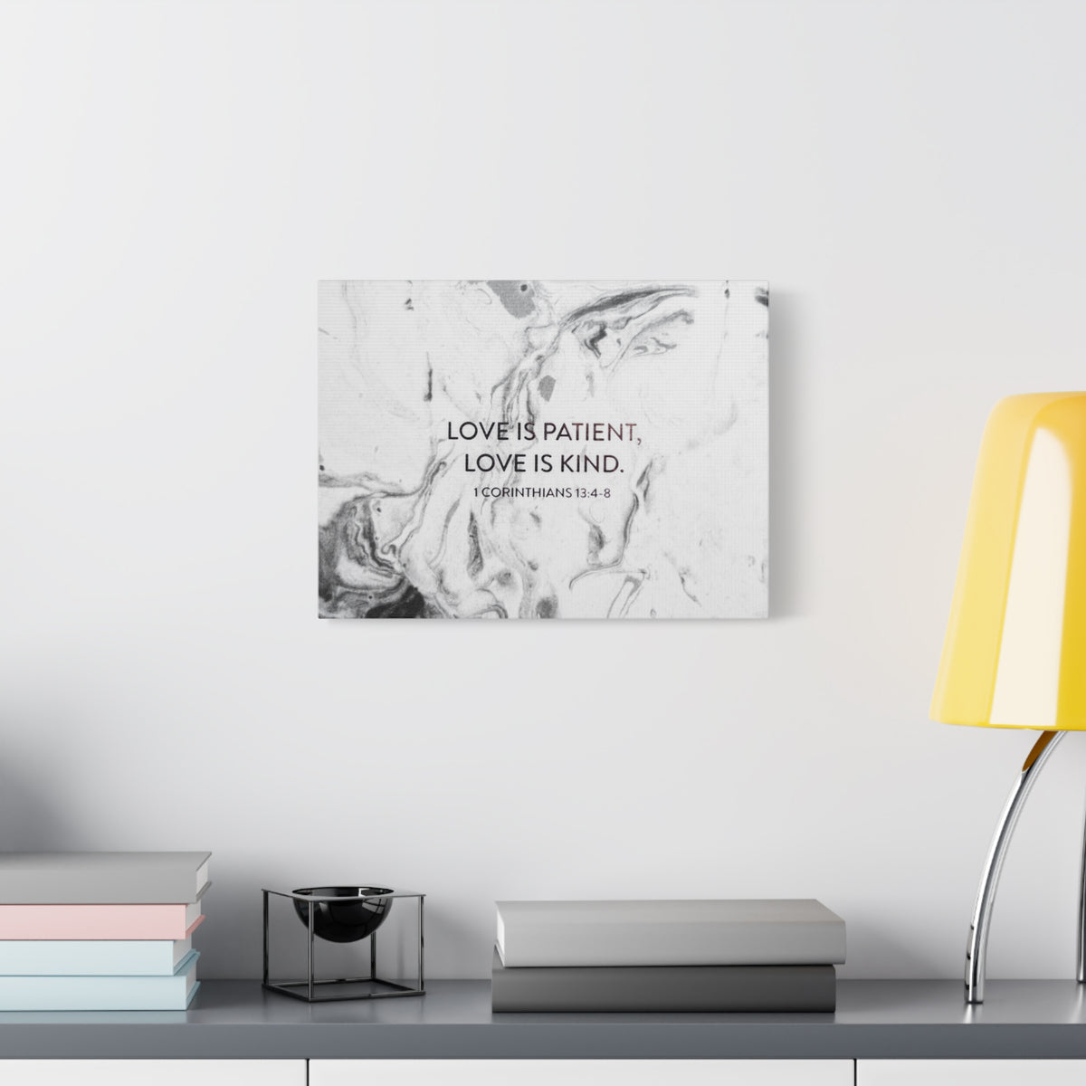 Scripture Canvas Love Is Patient 1 Corinthians 13:4-8 Christian Wall Art Bible Verse Print Ready to Hang