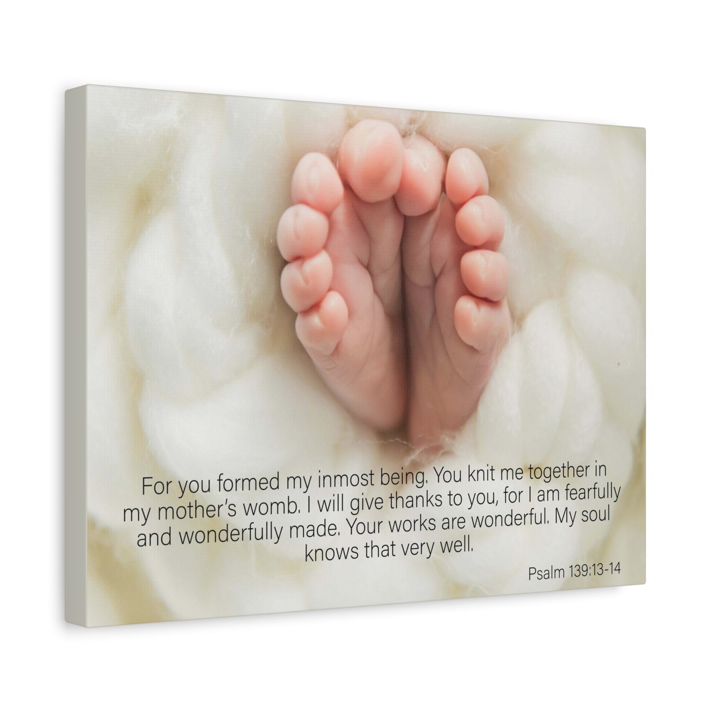 Bible Verse Canvas Fearfully and Wonderfully Made Psalm 139:13-14 WEB Wall Art Christian Home Decor