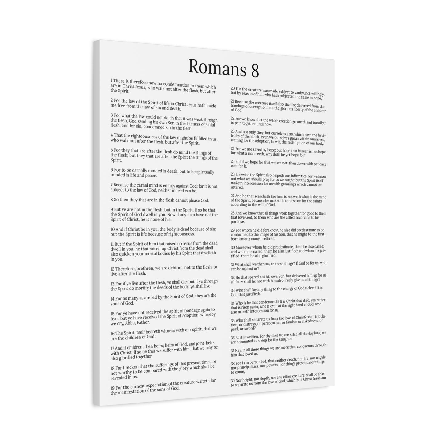 Scripture Walls Glorification Romans 8 Chapter White Christian Wall Art Print Ready to Hang Unframed
