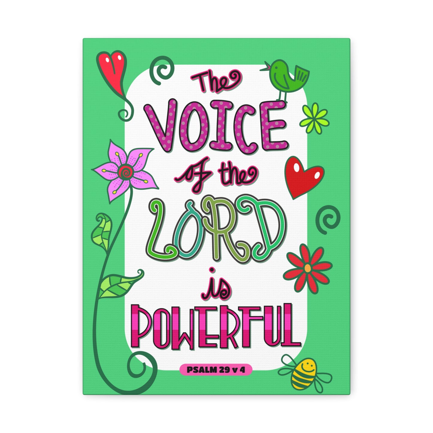 The Lord Is Powerful Psalm 29:4 Bible Verse Canvas Christian Wall Art Ready to Hang