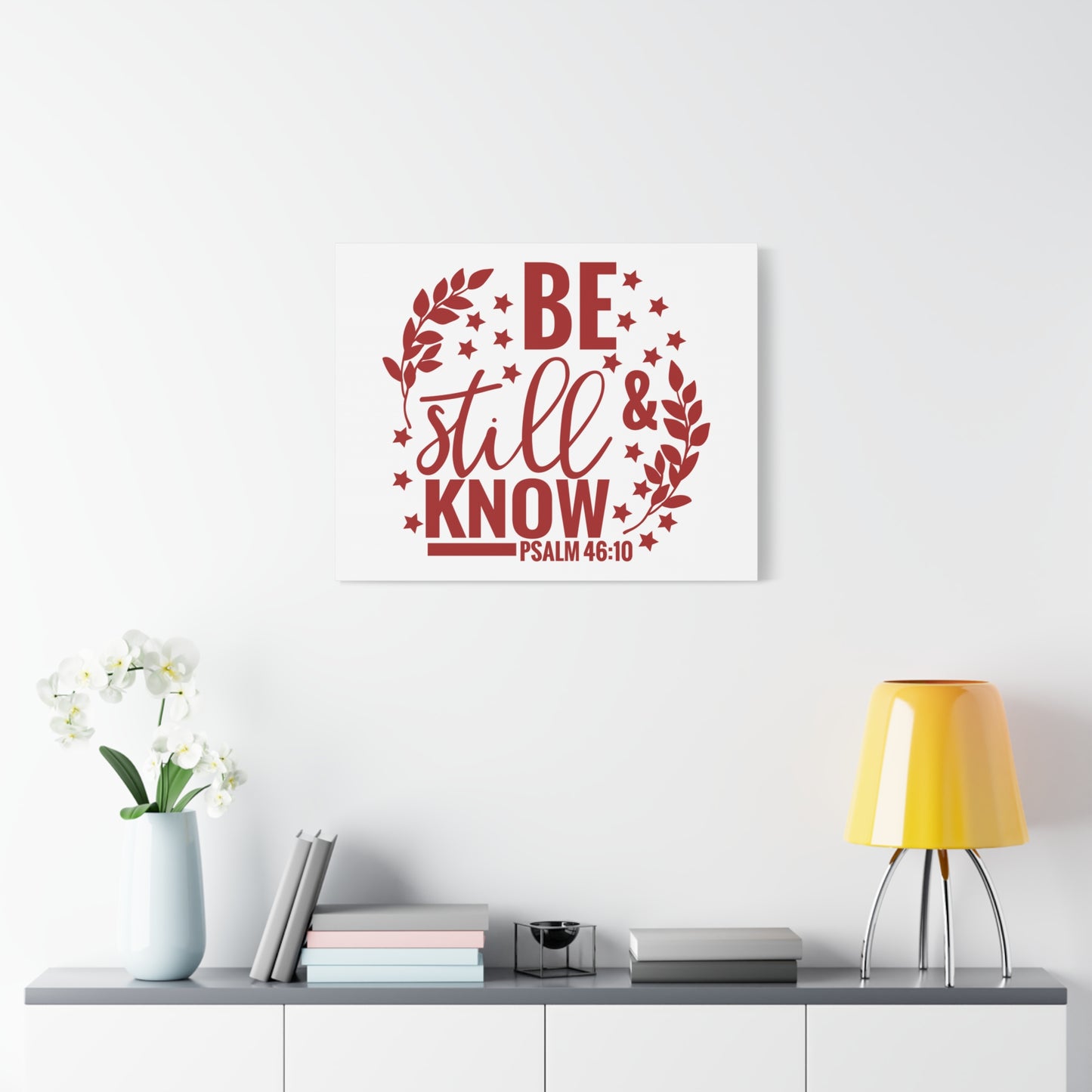 Scripture Canvas Be Still Psalm 46:10 Christian Wall Art Bible Verse Print Ready to Hang