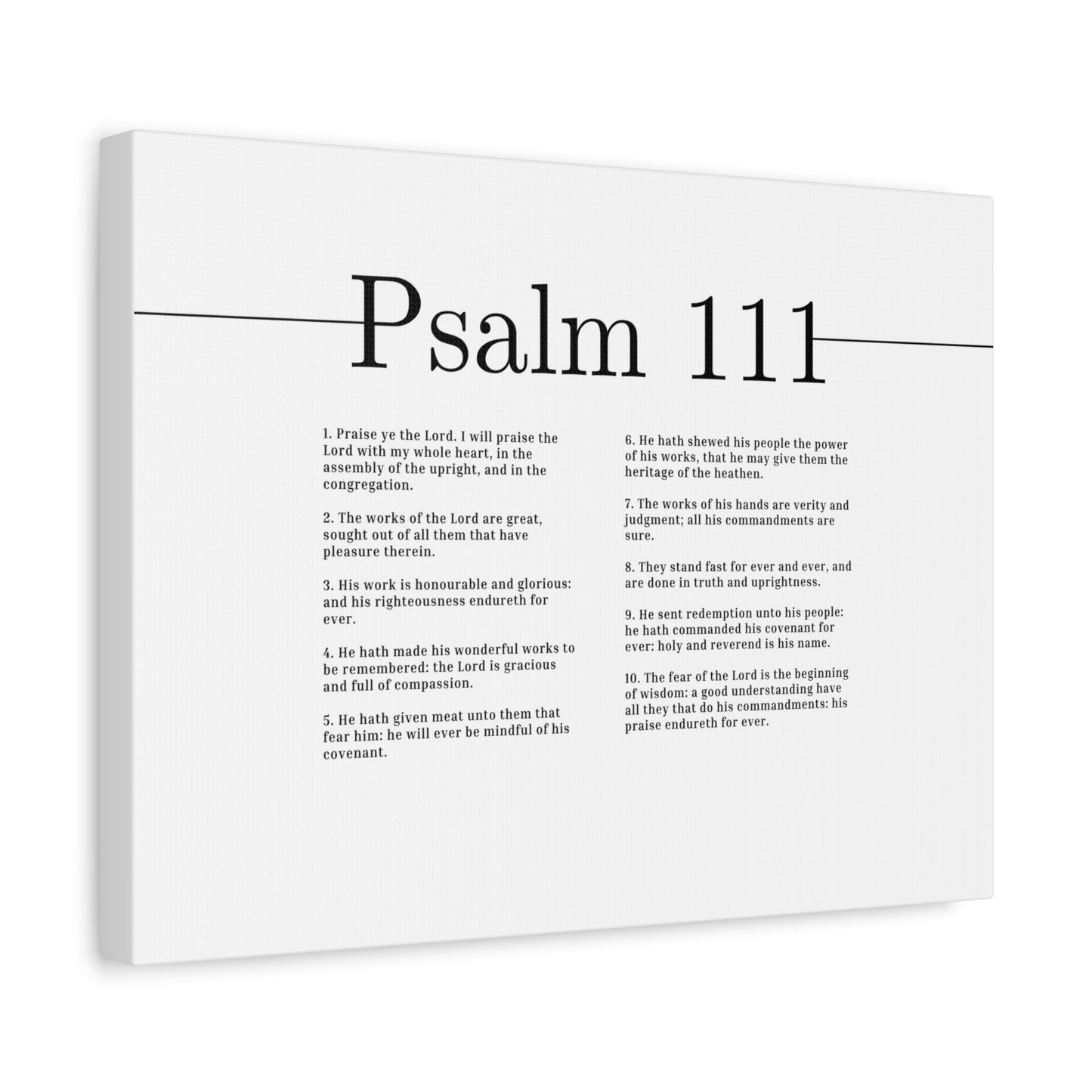 Scripture Canvas Works Of The Lord Psalm 111 Christian Wall Art Bible Verse Print Ready to Hang