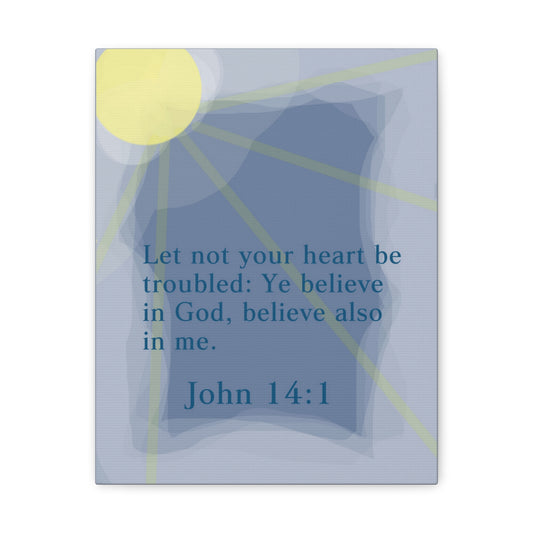 Ye Believe In God John 14:1 Bible Verse Canvas Christian Wall Art Ready to Hang