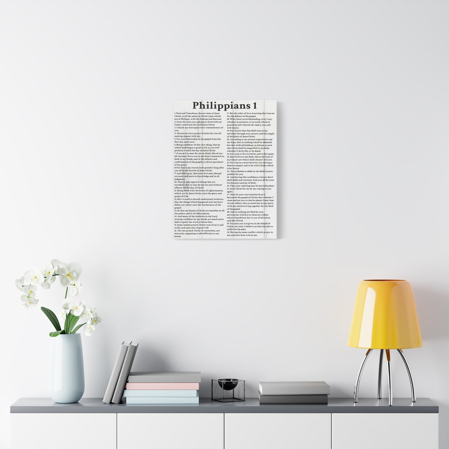 Scripture Walls Philippians 1 White Bible Verse Canvas Christian Wall Art Ready to Hang Unframed