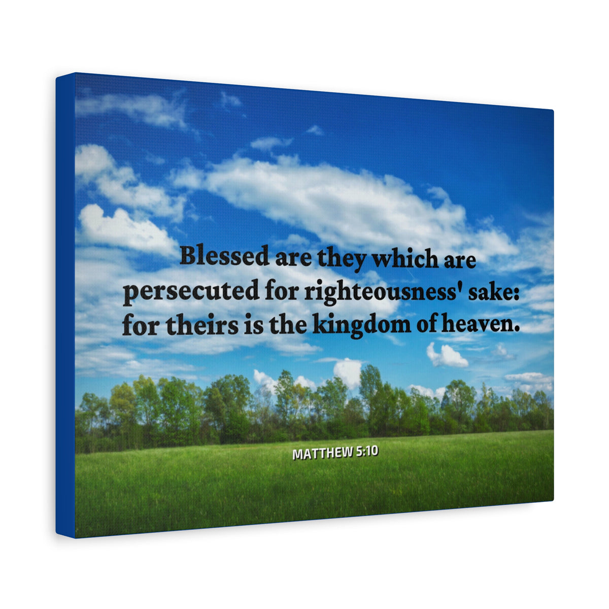 Scripture Canvas Blessed Are The Persecuted Matthew 5:10 Christian Wall Art Bible Verse Print Ready to Hang
