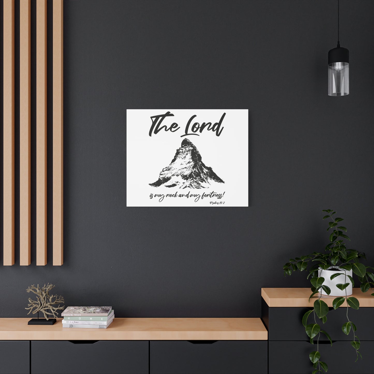 Scripture Walls Psalms 18:2 My Rock My Fortress Bible Verse Canvas Christian Wall Art Ready to Hang Unframed
