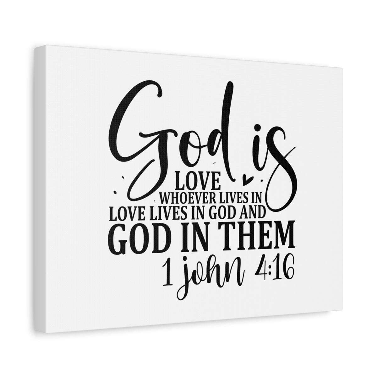 Scripture Canvas God Is Love 1 John 4:16 Christian Wall Art Bible Verse Print Ready to Hang