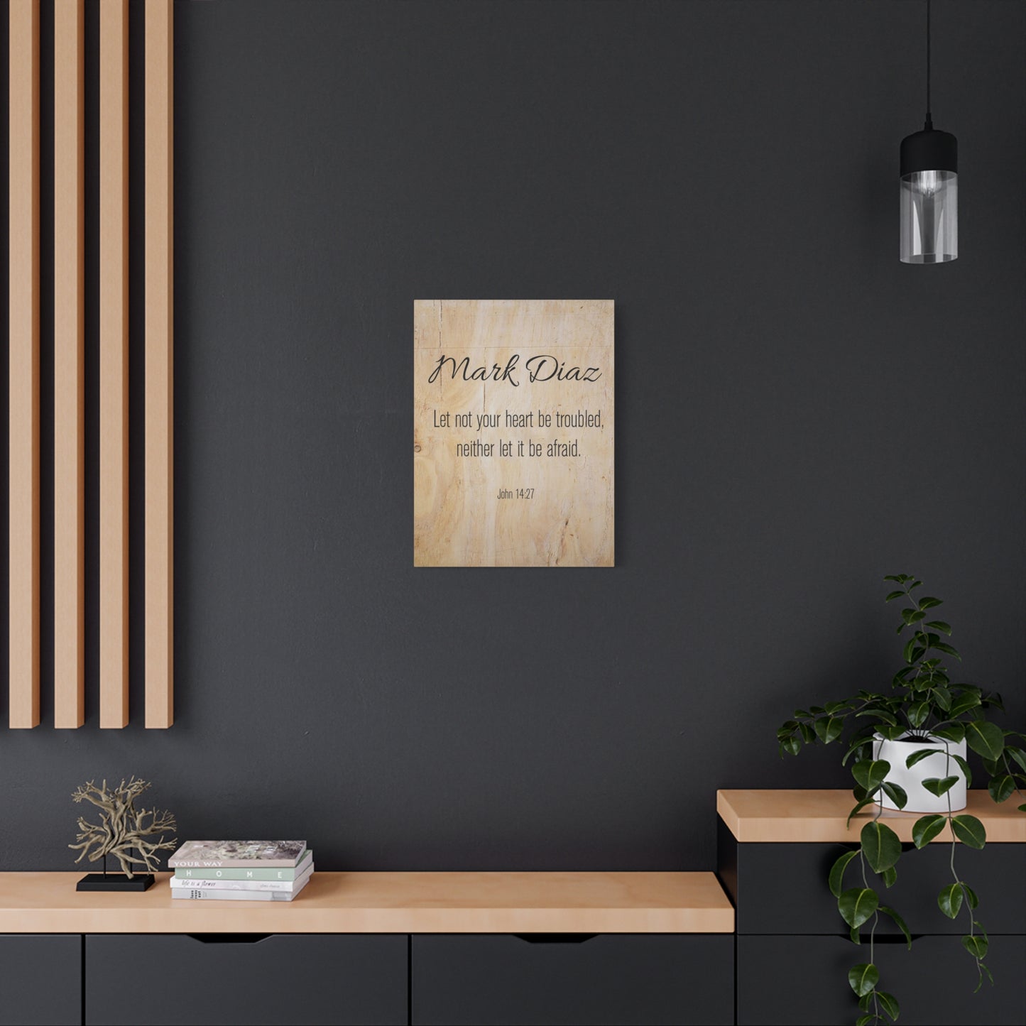 Scripture Walls Personalized No Fear No Trouble John 14:27 Bible Chapter Canvas Christian Wall Art Ready to Hang