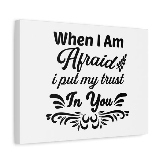 Scripture Canvas I Put My Trust In You Psalm 9:10 Leaves Christian Wall Art Bible Verse Print Ready to Hang