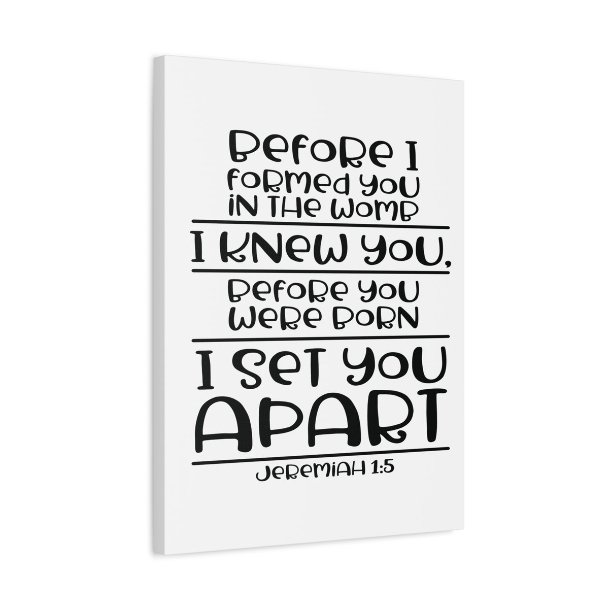Scripture Canvas Set You Apart Jeremiah 1:5 Christian Wall Art Bible Verse Print Ready to Hang