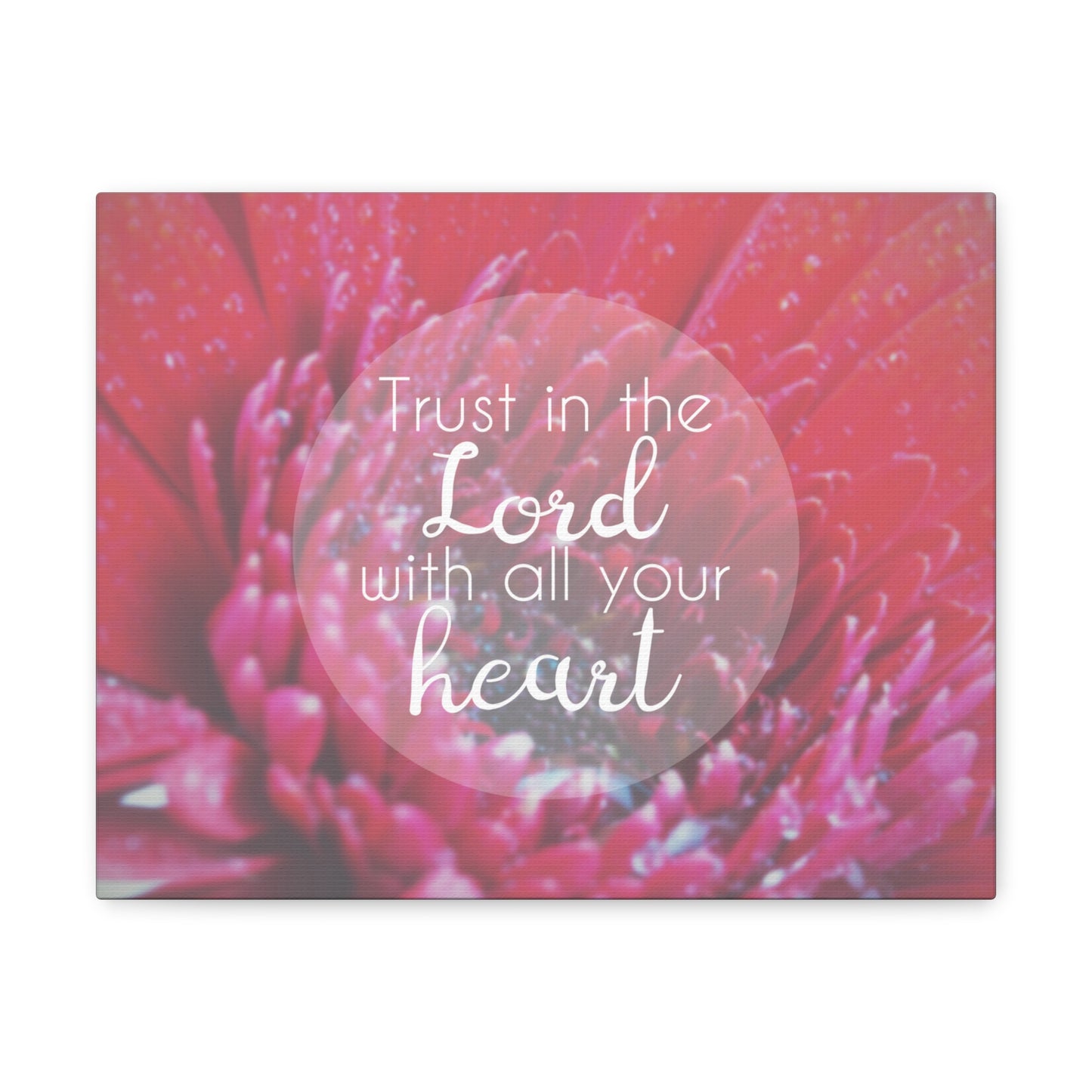Trust In The Lord Proverbs 3:5 Pink Flower Christian Wall Art Bible Verse Print Ready to Hang