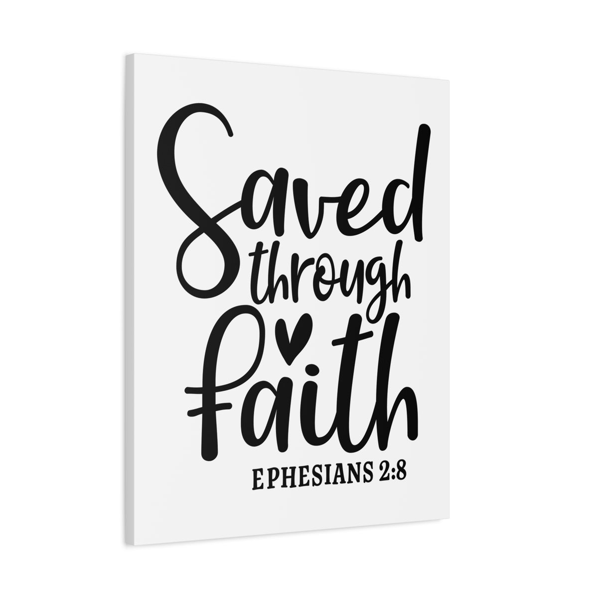 Scripture Canvas Saved Through Faith Ephesians 2:8 Christian Wall Art Bible Verse Print Ready to Hang