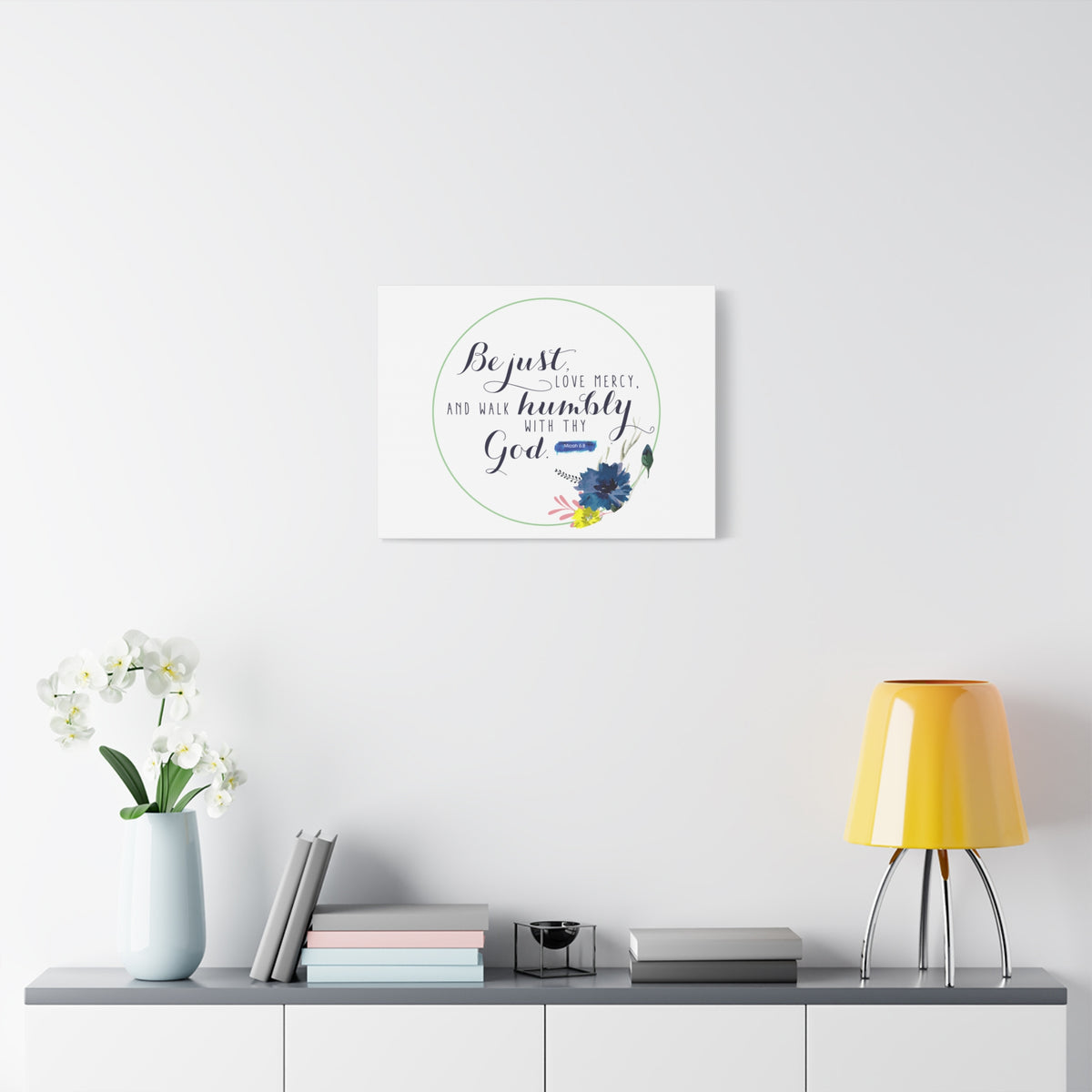 Scripture Canvas With Thy God Micah 6:8 Christian Wall Art Bible Verse Print Ready to Hang