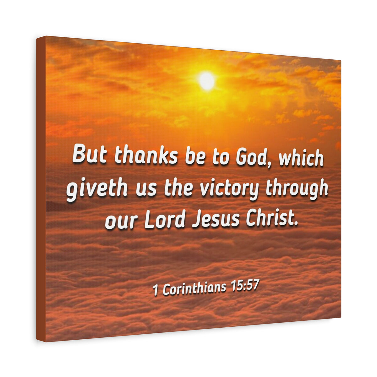 Scripture Canvas The Victory 1 Corinthians 15:57 Christian Wall Art Bible Verse Print Ready to Hang