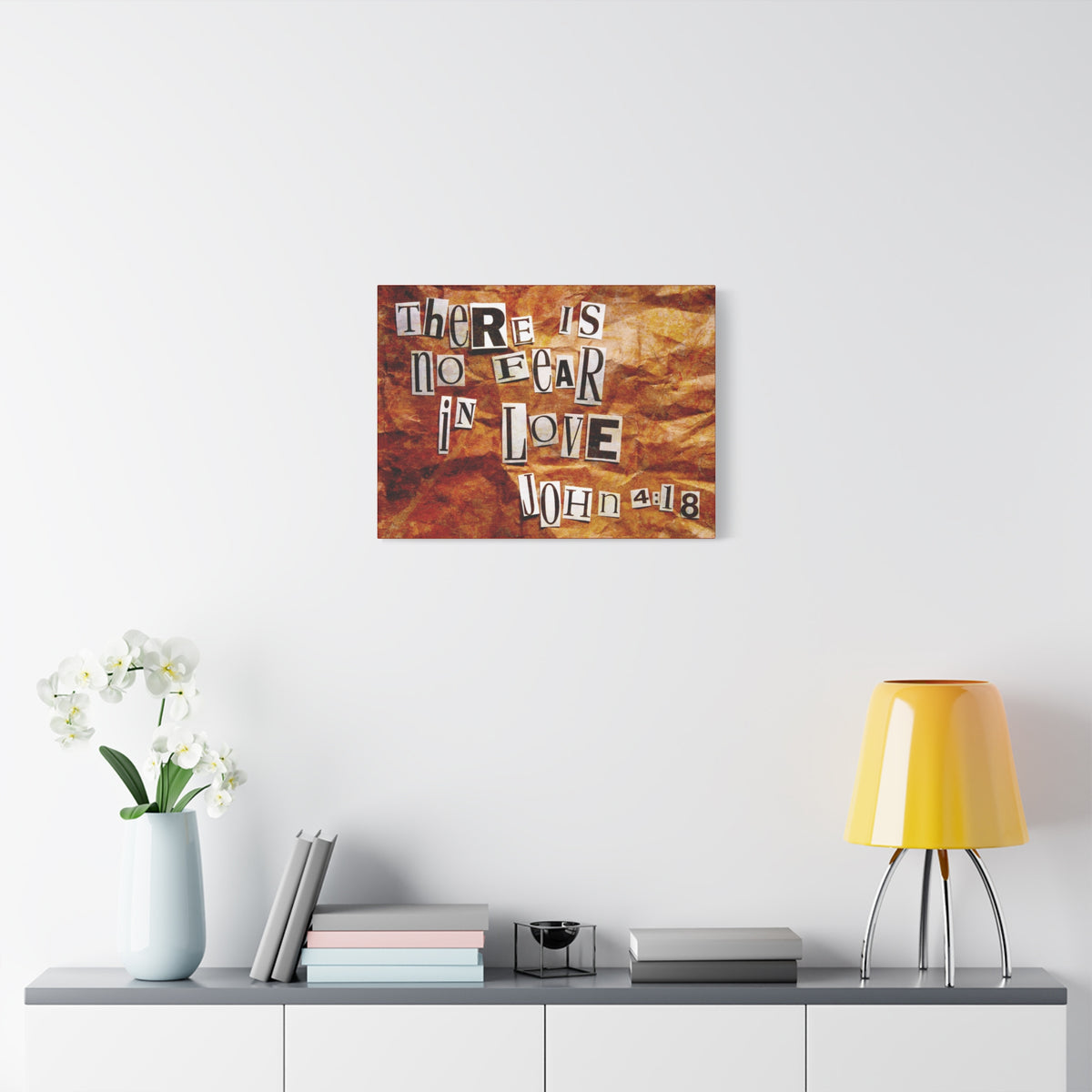 Scripture Canvas In Love John 4:18 Christian Wall Art Bible Verse Print Ready to Hang