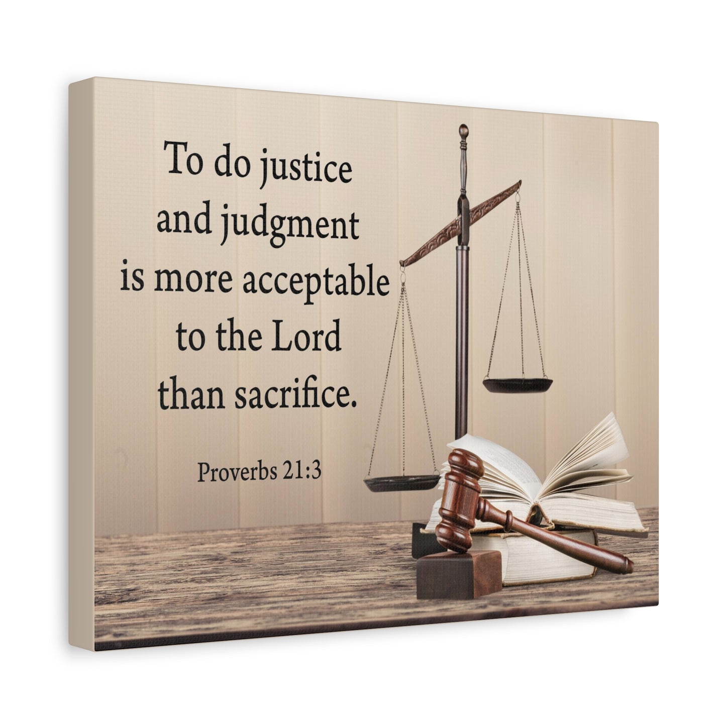 Scripture Walls Judgment and Justice Proverbs 21:3 Bible Verse Canvas Christian Wall Art Ready to Hang