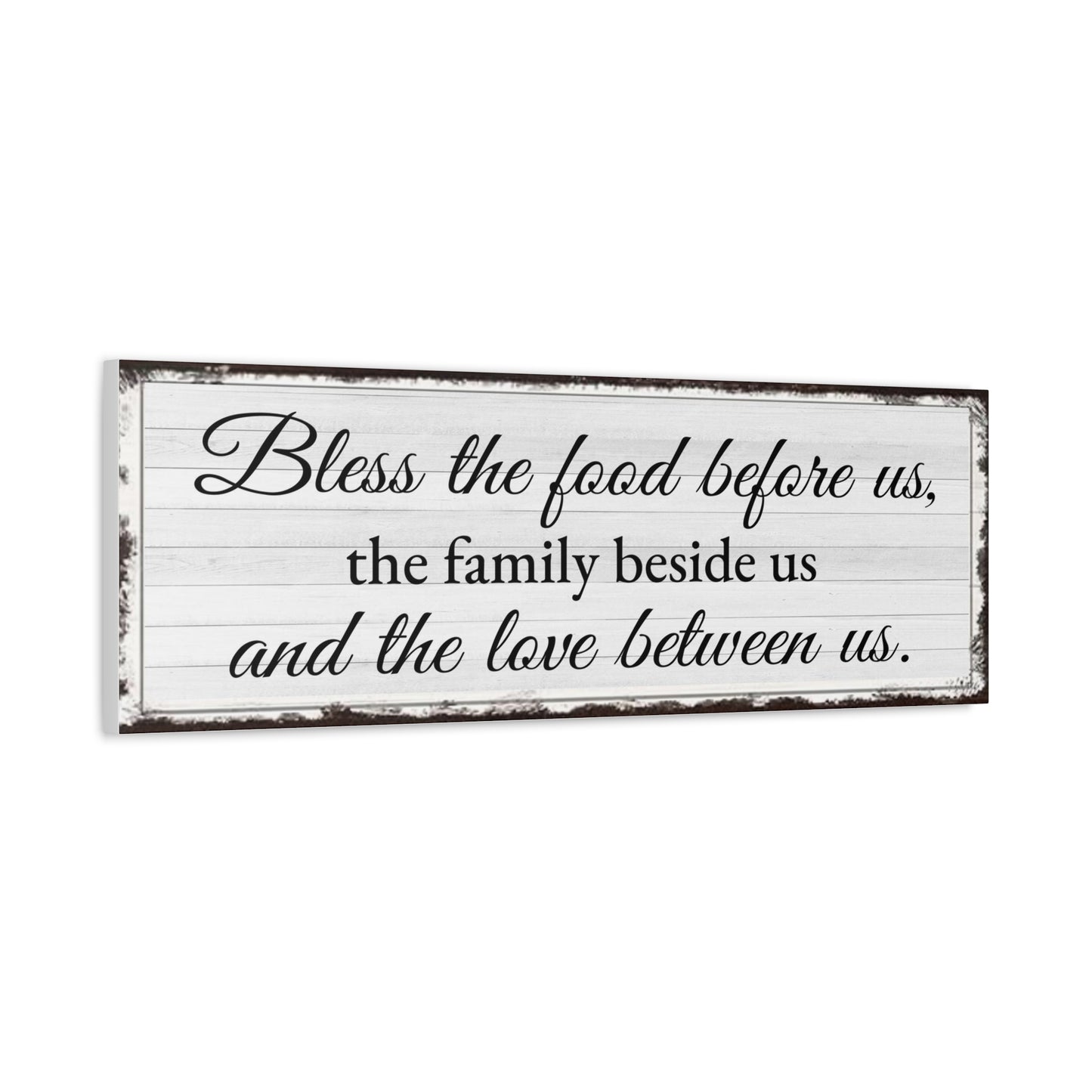 Scripture Walls Bless The Food White Bible Verse Canvas Christian Wall Art Ready to Hang Unframed