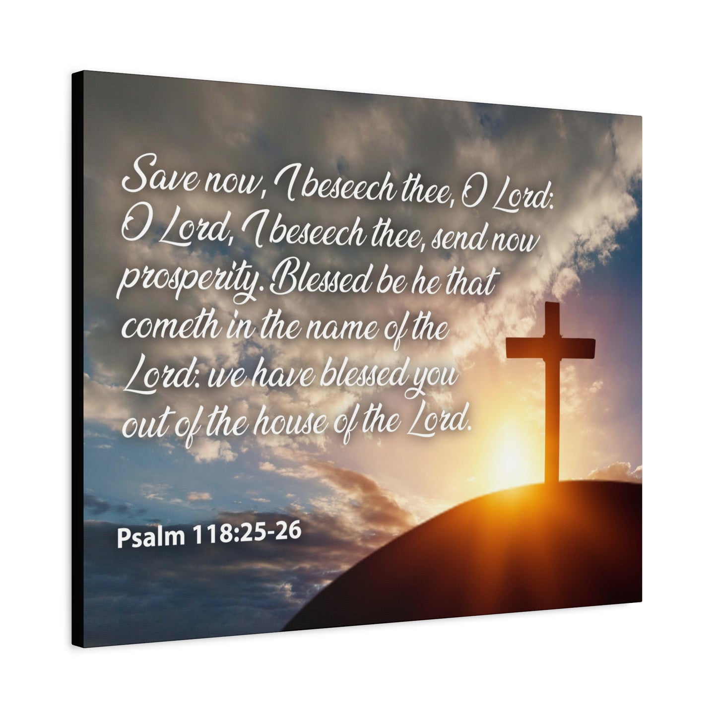 Bible Verse Canvas The House of The Lord Psalm 118:25-26 Christian Home Decor Scripture Art