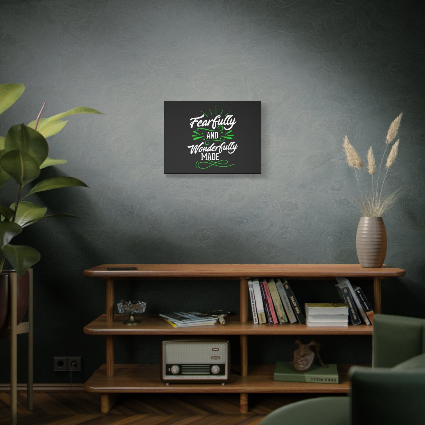 Scripture Canvas Wonderfully Made Psalm 139:14 Christian Wall Art Print Ready to Hang
