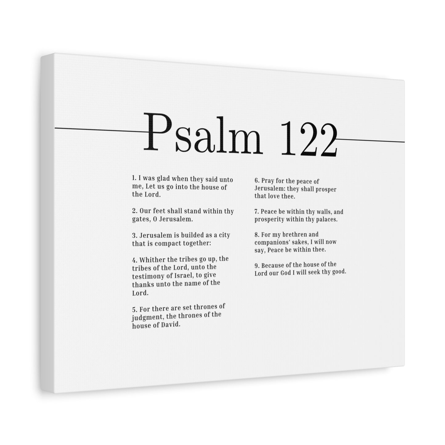 Scripture Canvas The House Of The Lord Psalm 122 Christian Wall Art Bible Verse Print Ready to Hang