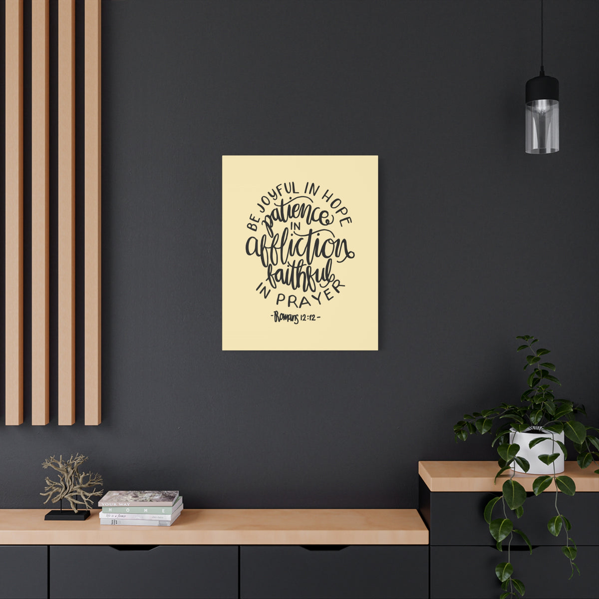 Scripture Canvas Be Joyful In Hope Romans 12:12 Christian Wall Art Bible Verse Print Ready To Hang