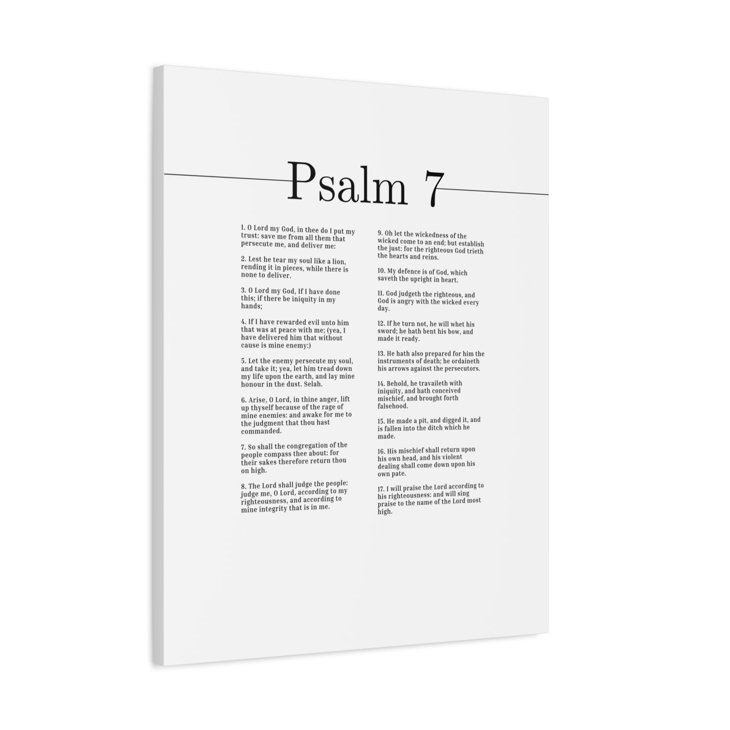 Scripture Canvas I Will Praise The Lord Psalm 7 Christian Wall Art Bible Verse Print Ready to Hang