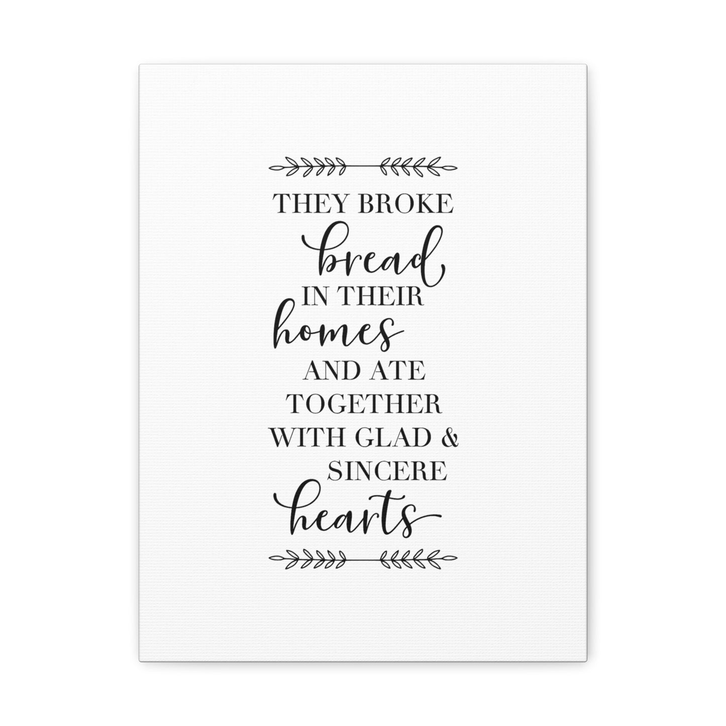 Together with Glad & Sincere Acts 2:46 Christian Wall Art Bible Verse Print Ready to Hang