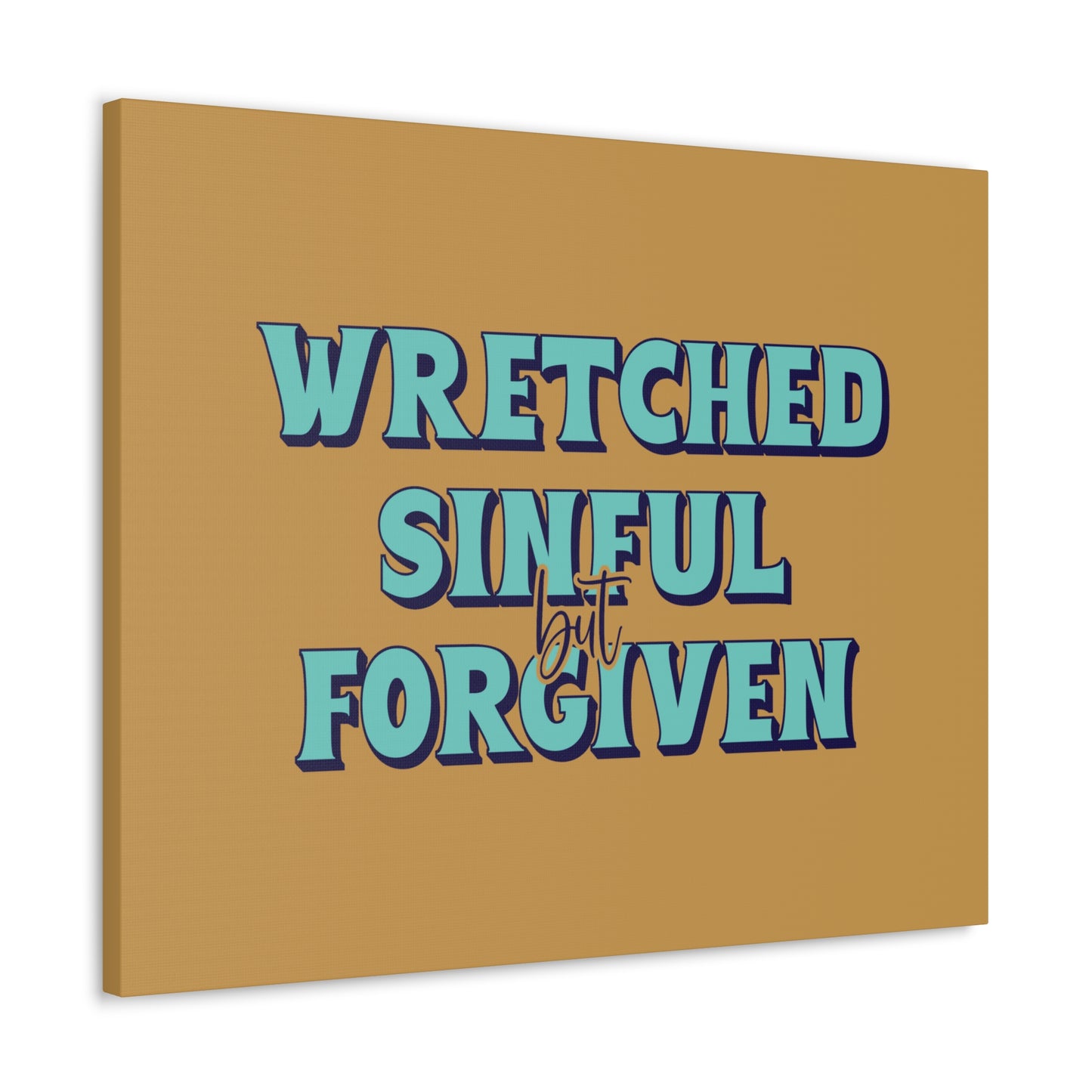 But Forgiven Orange 1 John 1:9 Bible Canvas Christian Wall Art Ready to Hang