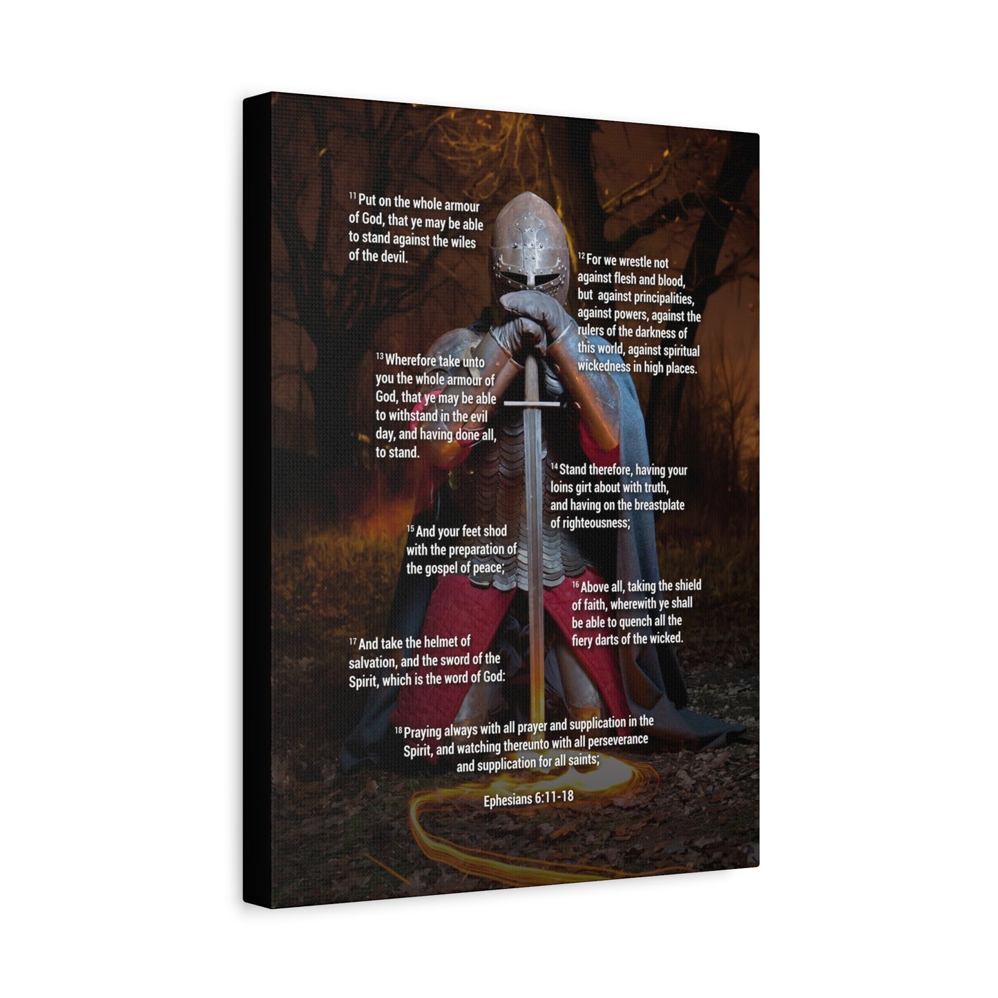Armour of God Ephesians Bible Verse Canvas Ready to Hang Christian Wall Décor Scripture Art