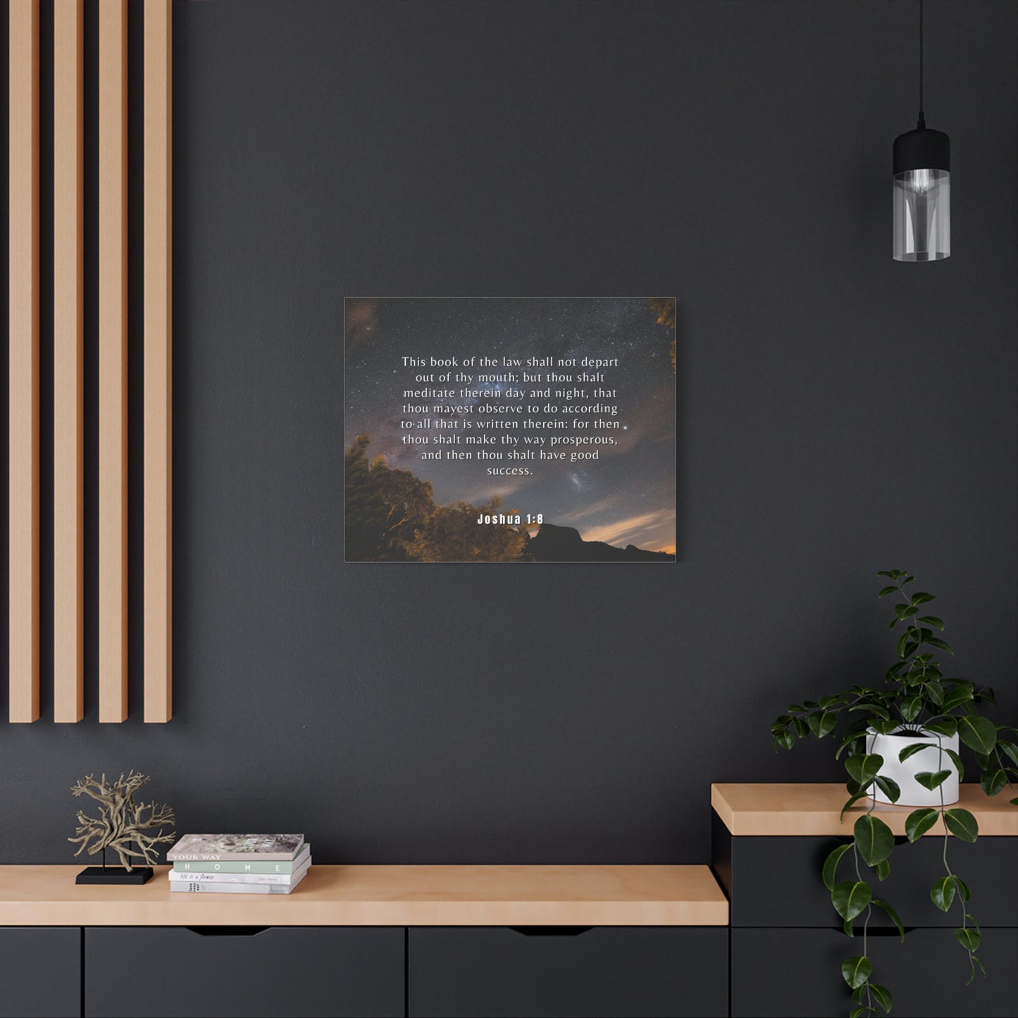 Scripture Canvas Good Success Joshua 1:8 Christian Wall Art Bible Verse Print Ready to Hang