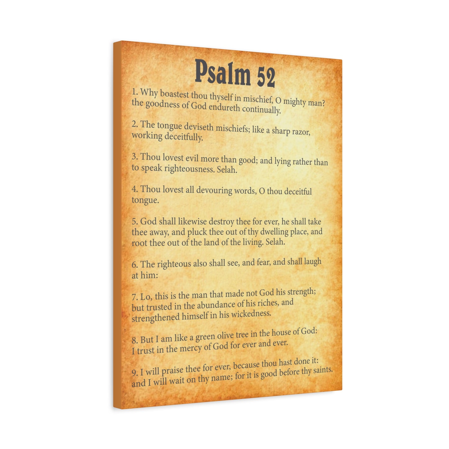 Scripture Walls Psalm 52 Gold Bible Chapter Canvas Christian Wall Art Ready to Hang