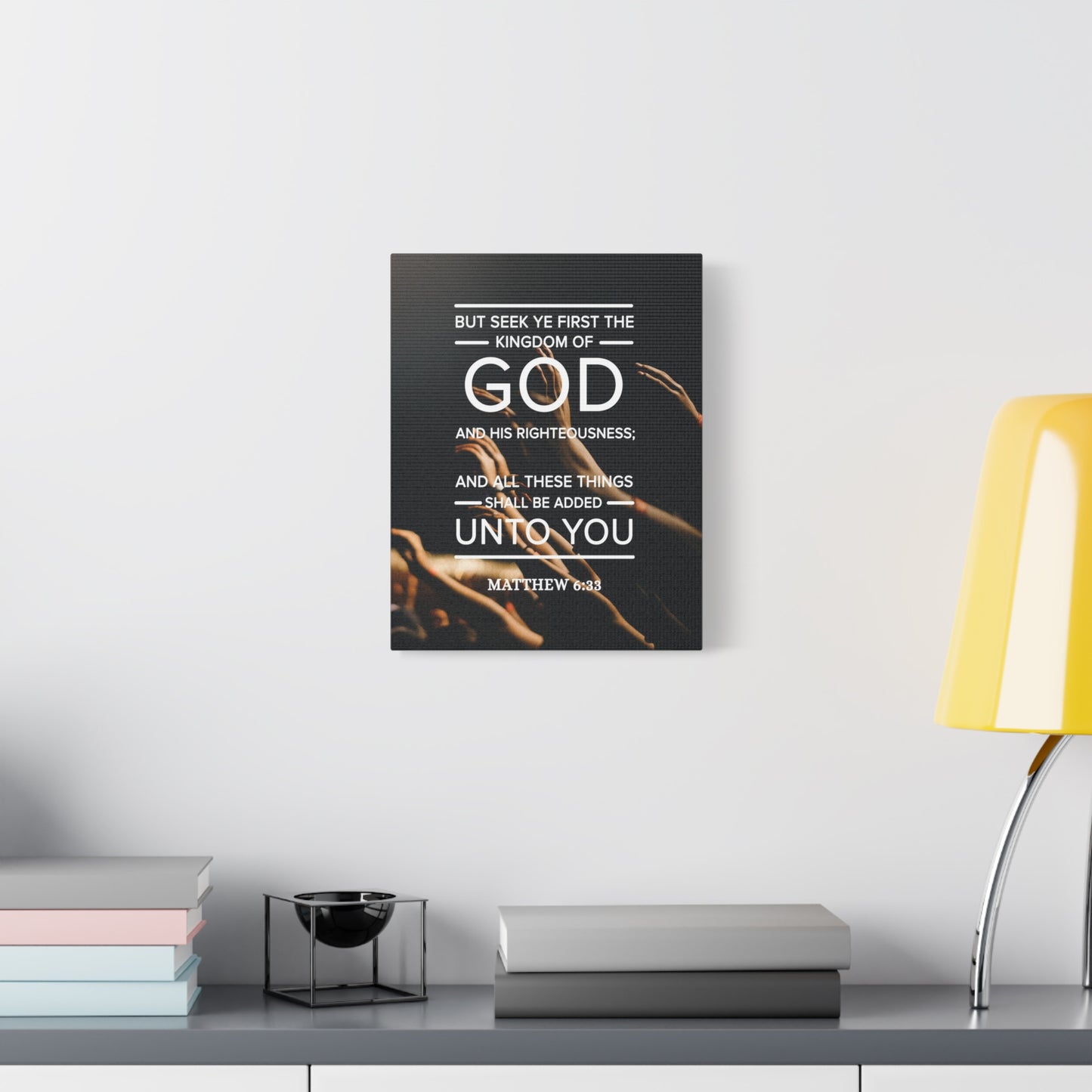 Scripture Canvas Kingdom of God Matthew 6:33 Christian Wall Art Bible Verse Print Ready to Hang