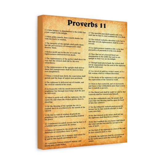 Scripture Walls Proverbs Chapter 11 Gold Bible Canvas Christian Wall Art Ready to Hang Unframed