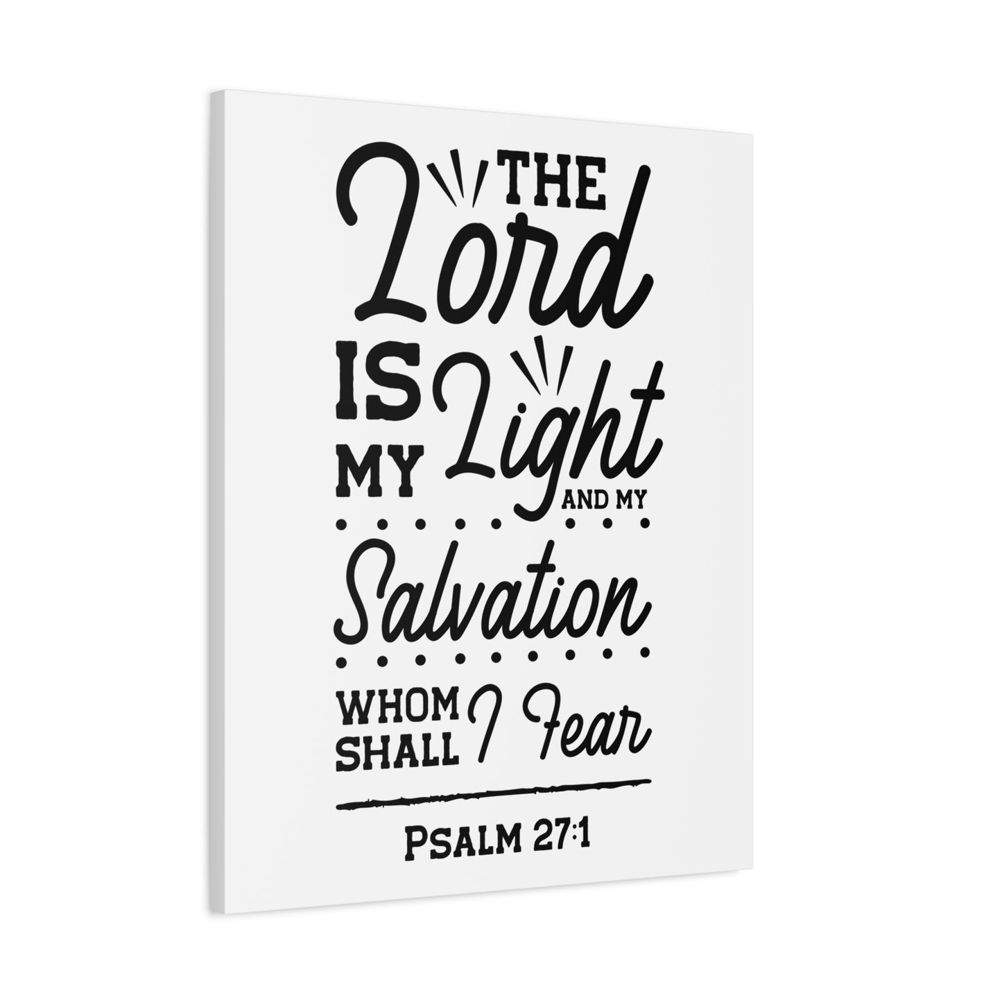 Scripture Canvas Lord Is My Light Psalm 27:1 Christian Wall Art Bible Verse Print Ready to Hang