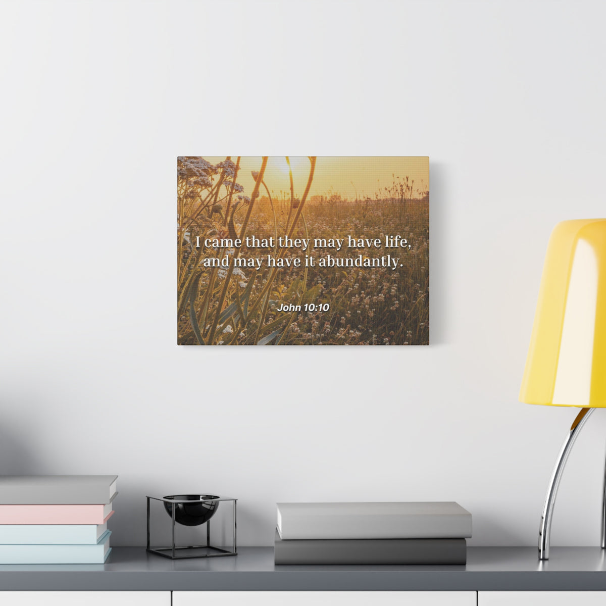 Scripture Canvas Abundantly John 10:10 Christian Wall Art Bible Verse Print Ready to Hang