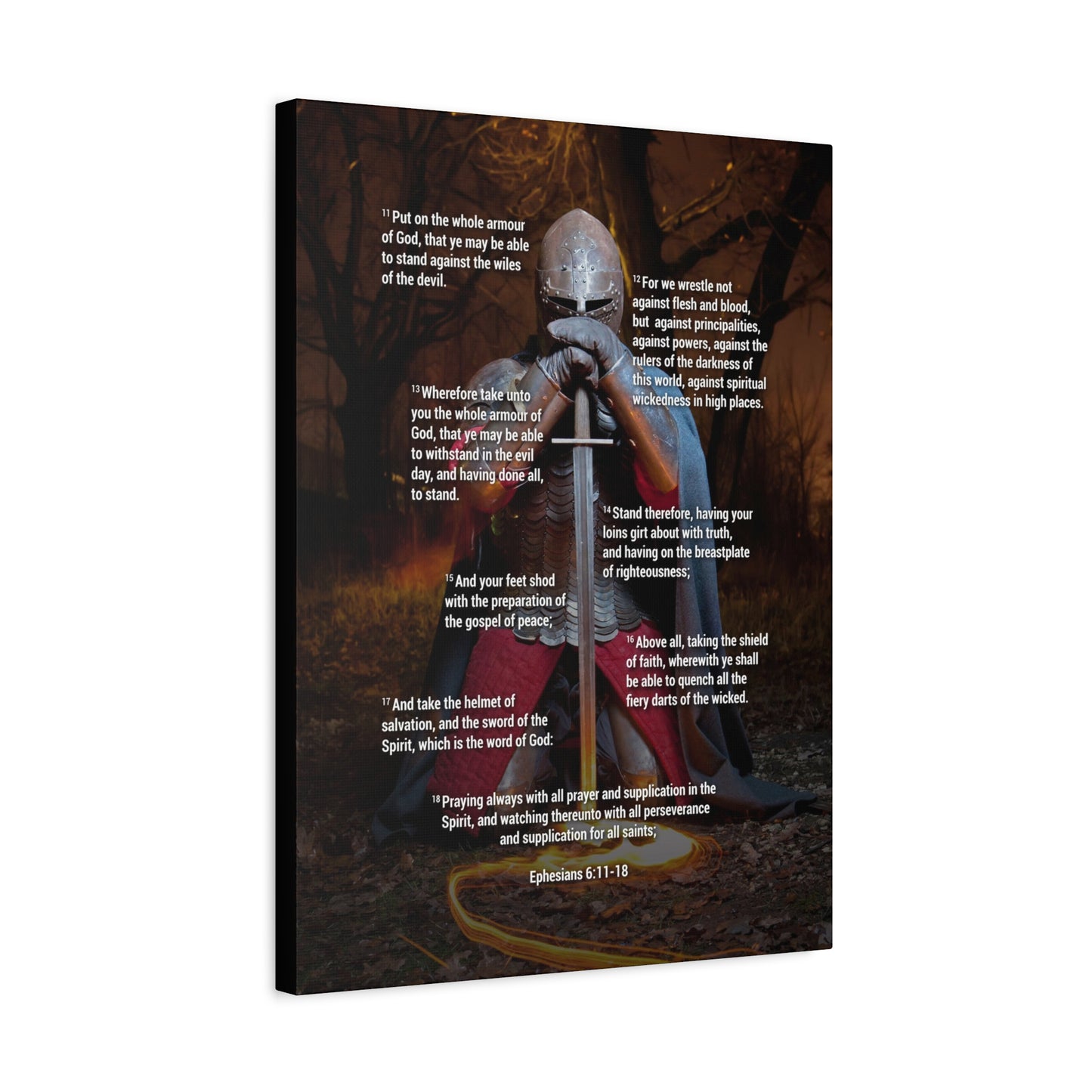 Armour of God Ephesians Bible Verse Canvas Ready to Hang Christian Wall Décor Scripture Art