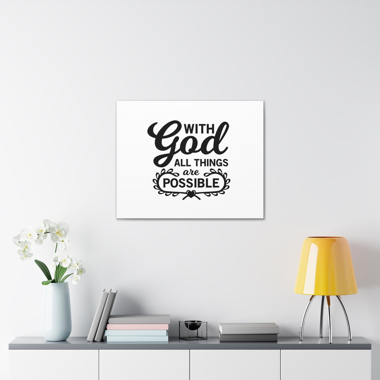 With Good All Things Are Possible Luke 1:37 Christian Wall Art Bible Verse Print Ready to Hang