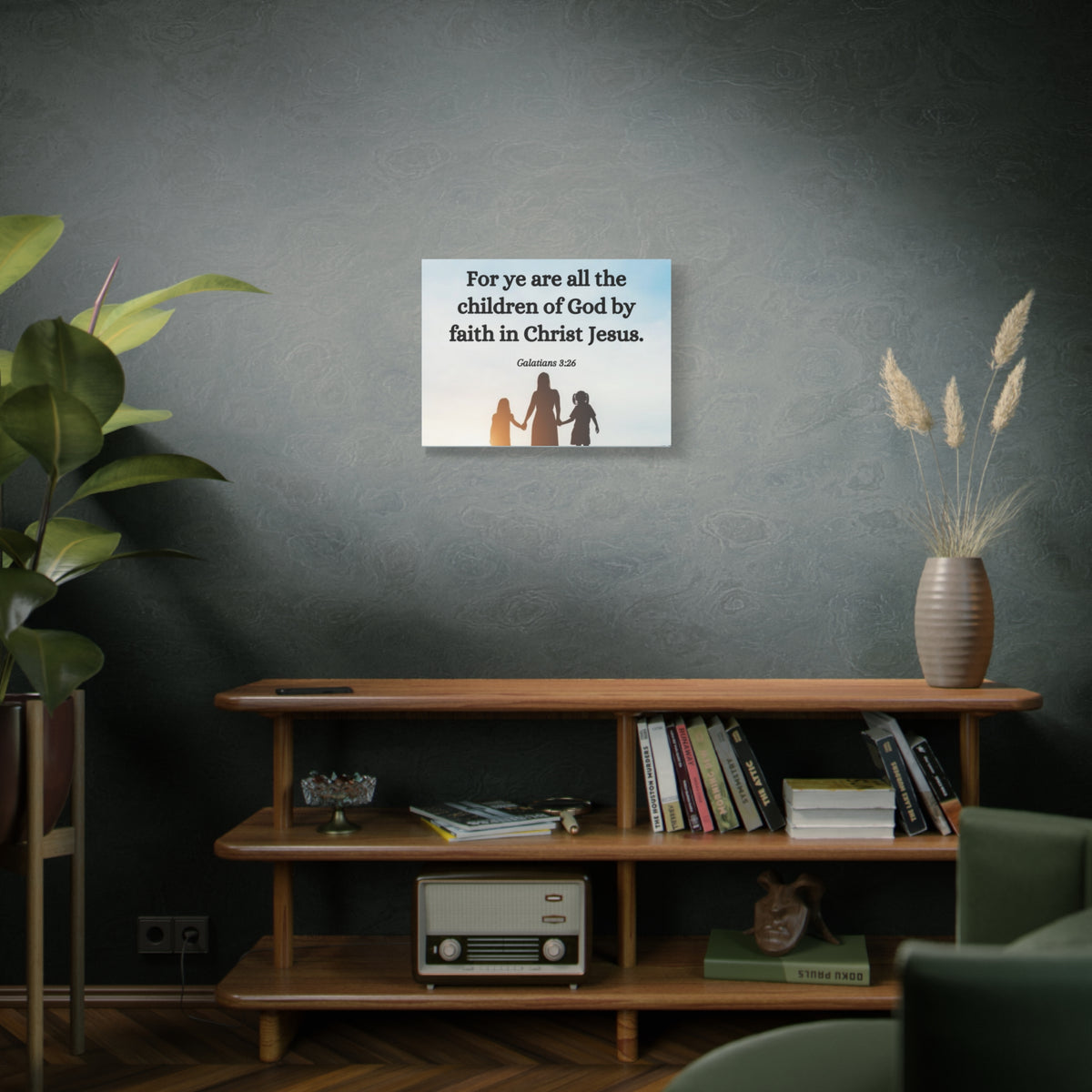 Scripture Canvas By Faith Galatians 3:26 Christian Wall Art Bible Verse Print Ready to Hang