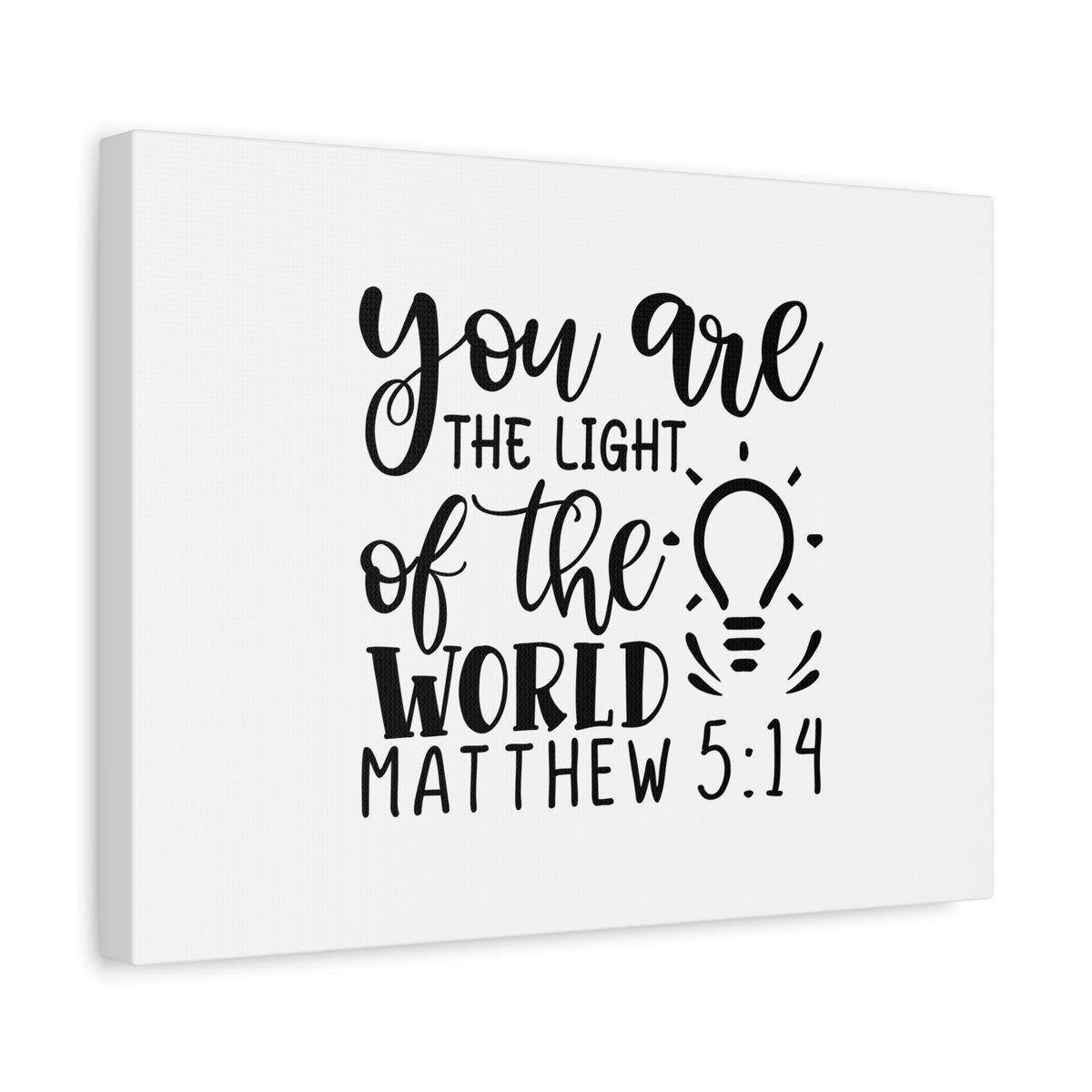 Scripture Canvas The Light Of The World Matthew 5:14 Christian Wall Art Bible Verse Print Ready to Hang
