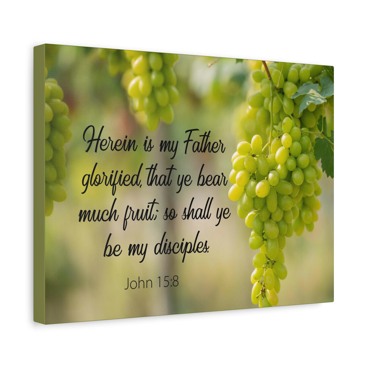 Scripture Canvas Herein is My Father 15:8 Christian Wall Art Bible Verse Print Ready to Hang