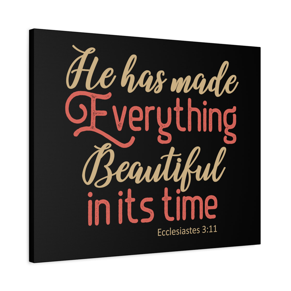 Scripture Canvas Everything Beautiful Ecclesiastes 3:11 Christian Wall Art Bible Verse Print Ready to Hang
