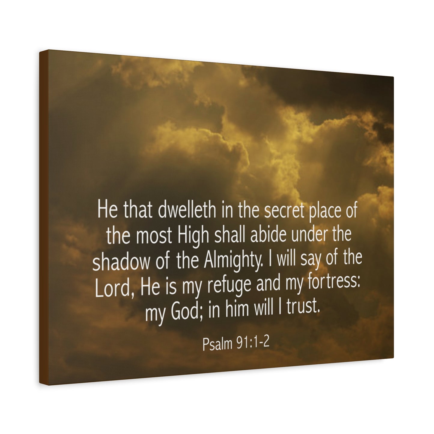 Bible Verse Canvas Secret Place Psalm 91:1-2 Christian Home Décor Wall Art Scripture Ready to Hang Faith Print
