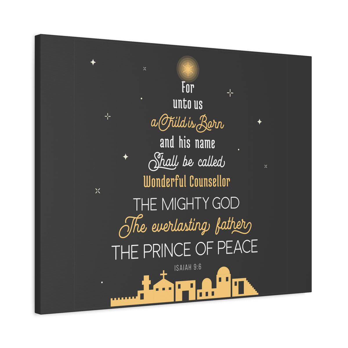 Scripture Canvas The Everlasting Father Isaiah 9:6 Christian Wall Art Bible Verse Print Ready to Hang