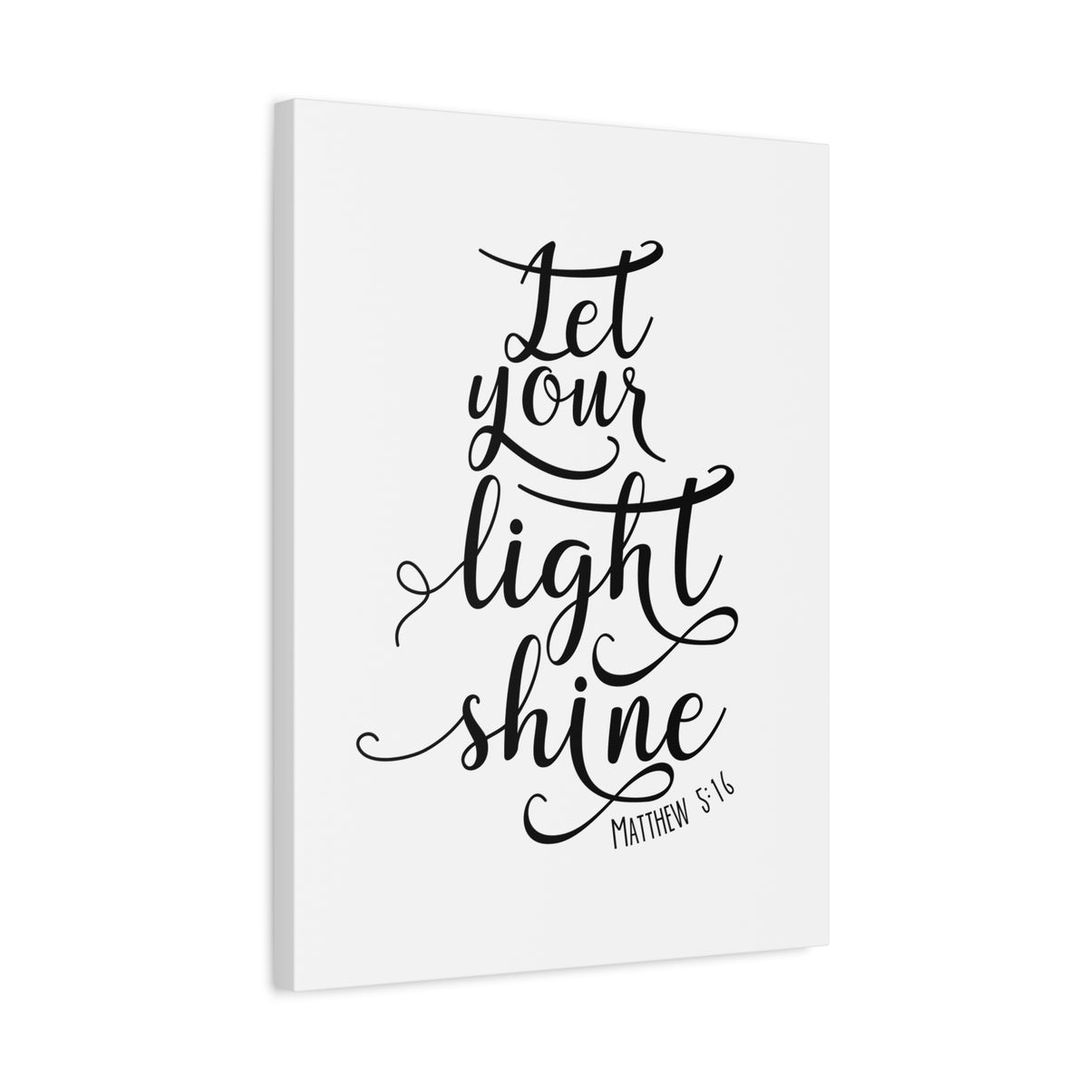 Scripture Canvas Light Shine Matthew 5:16 Christian Wall Art Bible Verse Print Ready to Hang